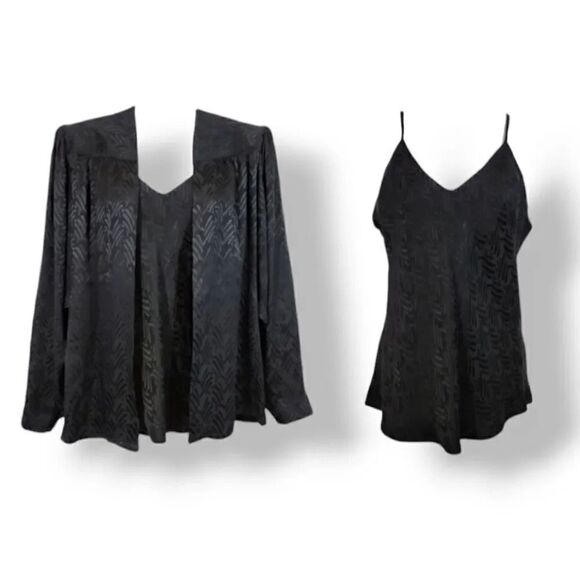 NEW Vintage 80's Fabuleux 100% Silk Open Front Blouse with Matching Cami Size 8 - Picture 14 of 14